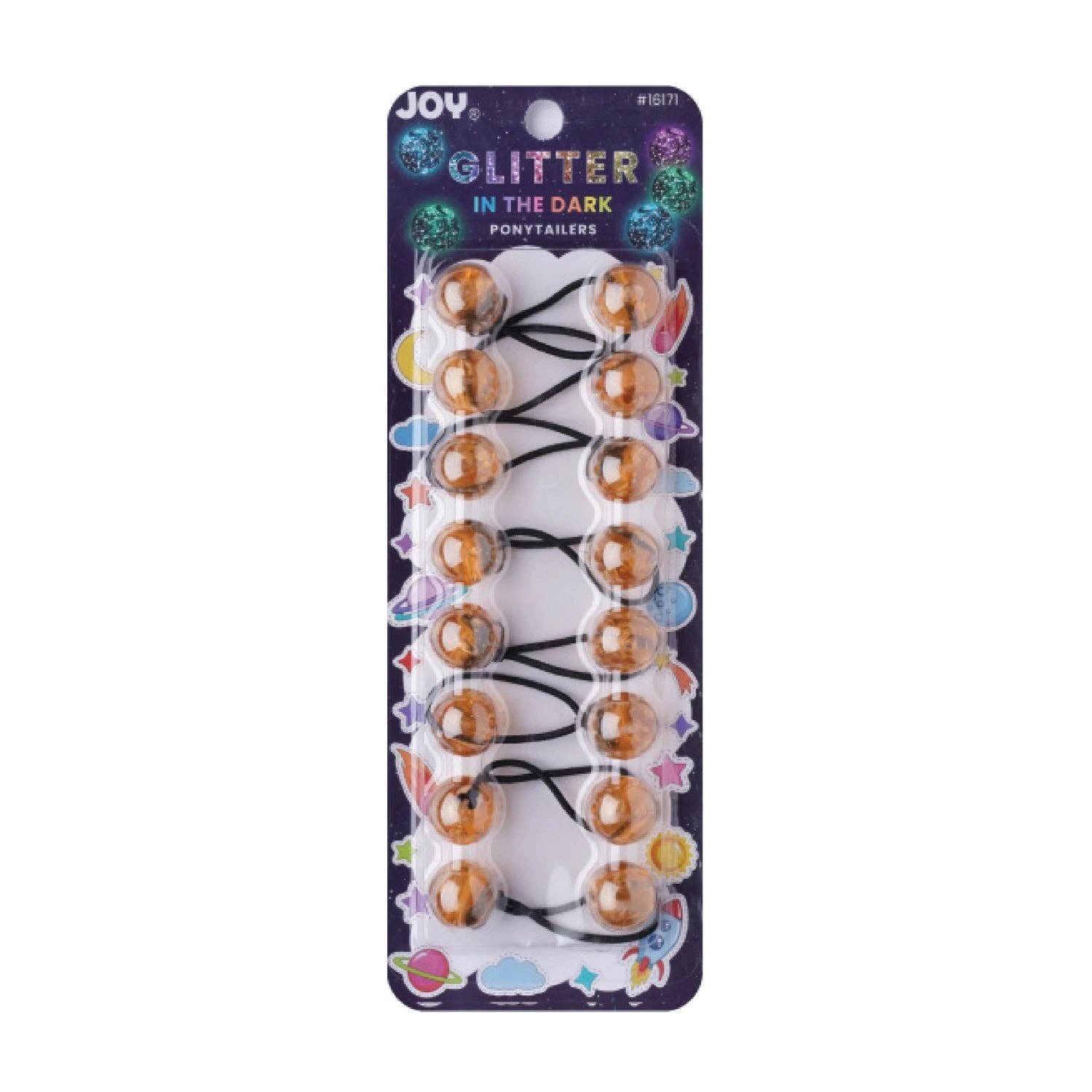 Joy Twin Beads Ponytailer 20mm 8ct Glitter Glow Brown