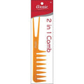 Annie 2 In 1  Comb, Dual Fine & Wide Teeth, Orange