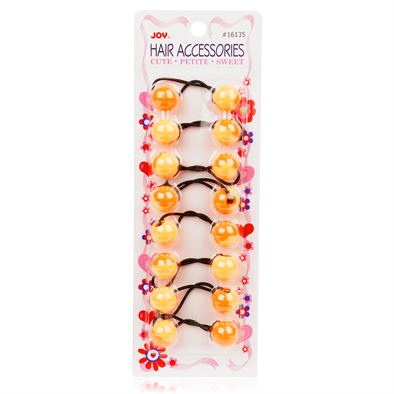 Joy Twin Beads Ponytailers Orange 20mm 8ct